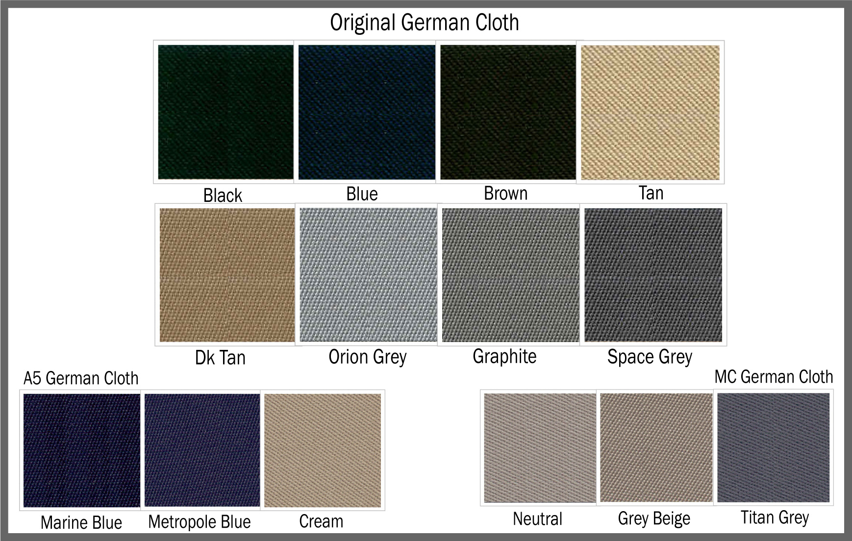 German Original Cloth Top Material