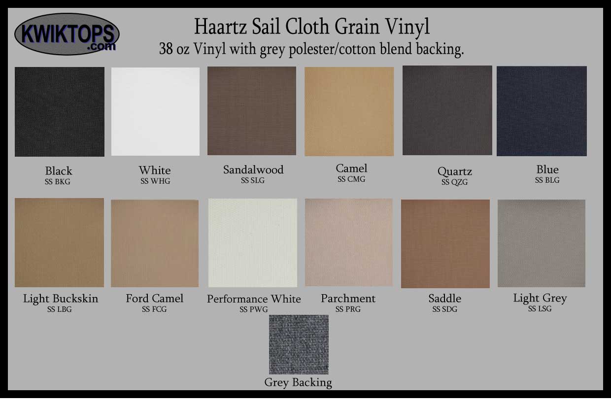Haartz Sail Cloth Grain Vinyl Top Material